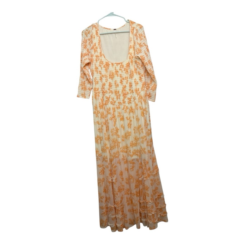 Women’s Free People It’s‎ Fate maxi dress in custard combo yellow, size large